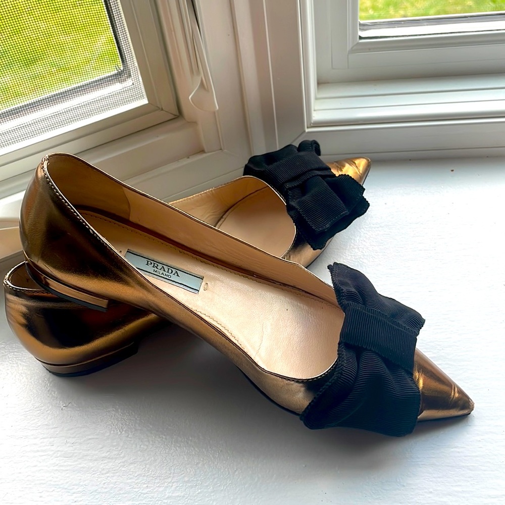 Prada bow flats